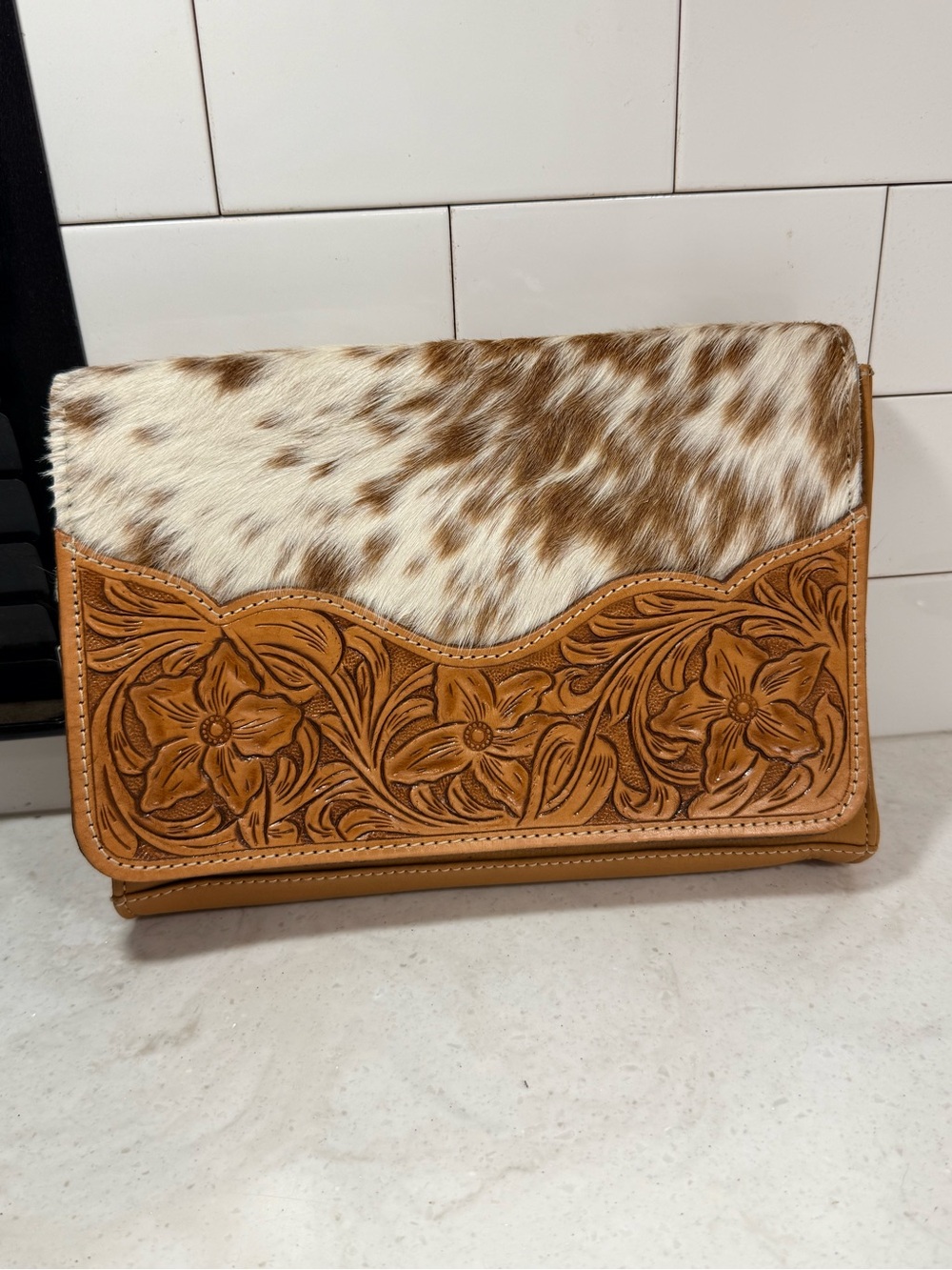 🧡 Western Purse Cowhide Tooled Leather
